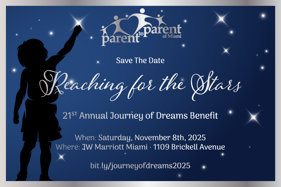 Save the Date card for 2025 Journey of Dreams Benefit hosted on Saturday, November 8, 2025 at the JW Marriott Miami, 1109 Brickell Avenue. More information at www.bit.ly/journeyofdreams2025